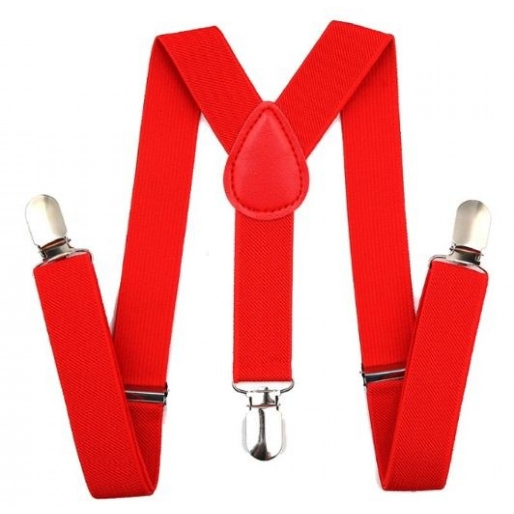 Suspensório Ajustável Adulto Liso Vermelho - Acessórios para fantasia