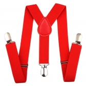 Suspensório Ajustável Adulto Liso Vermelho - Acessórios para fantasia