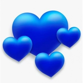 Kit Painel Coração Liso Azul c/4 Festa Maluca