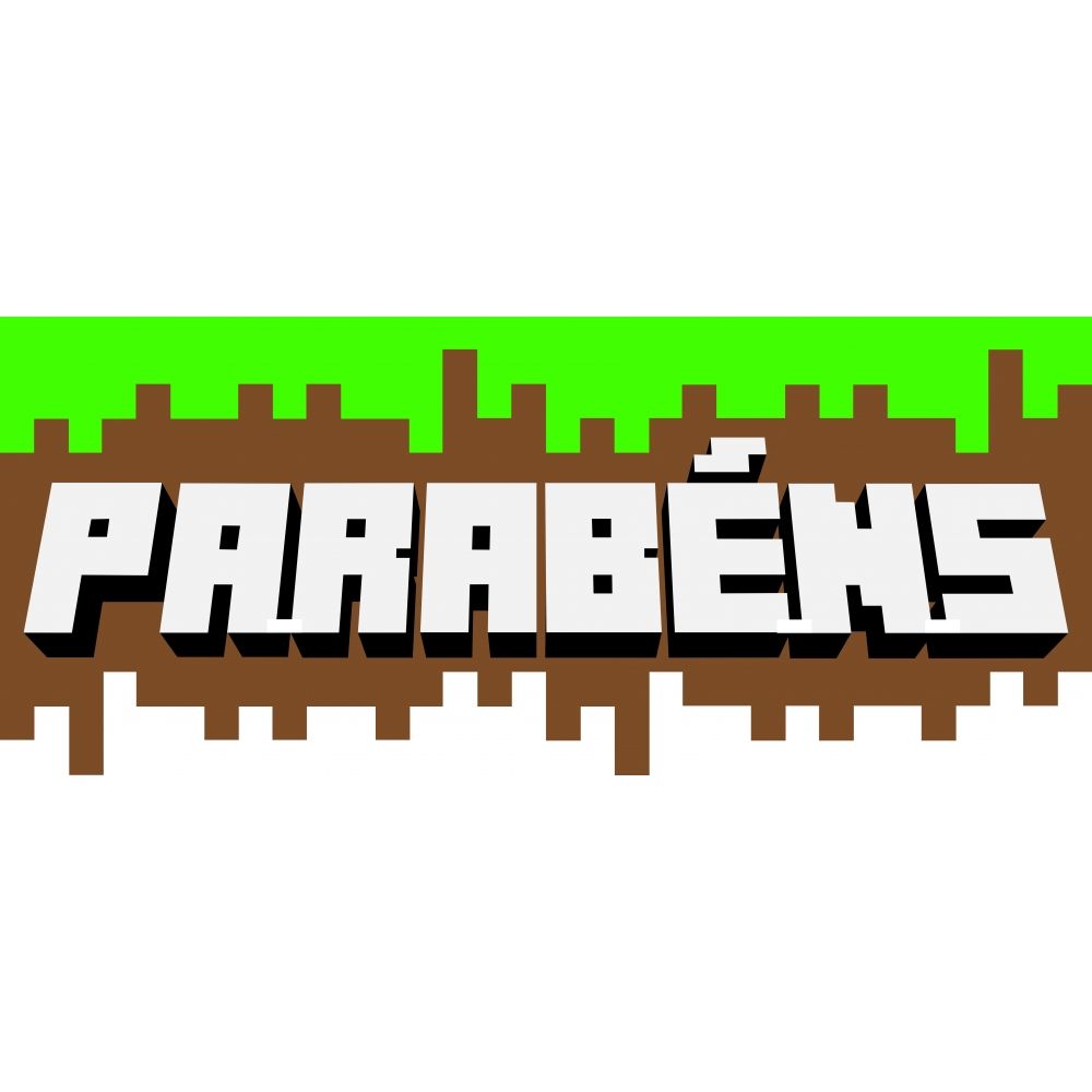 Painel E.V.A de Aniversário Parabéns Minecraft Grinfest - Painéis em E.V.A