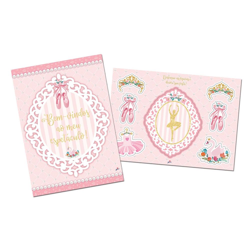 Kit Decorativo Bailarina Junco - Temas Infantis