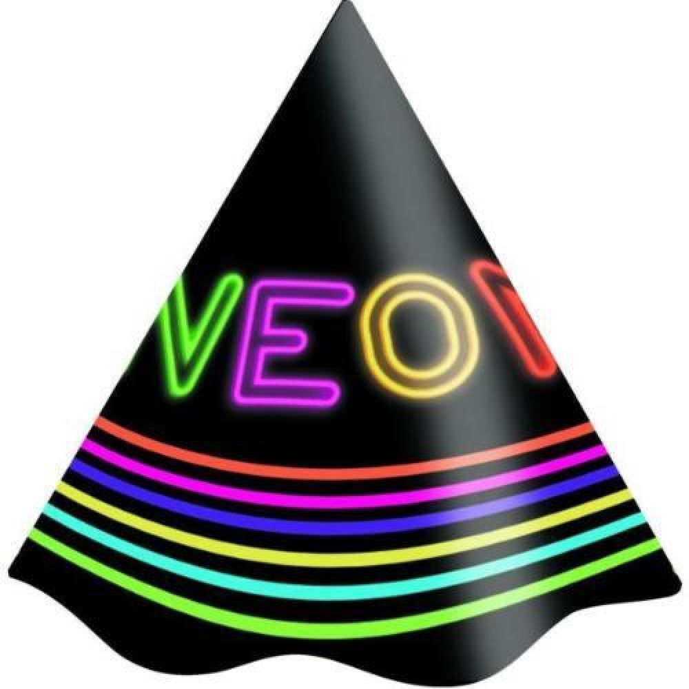 Chapéu Cone Neon c/8 Festcolor - Temas Variados