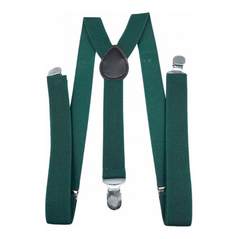 Suspensório Ajustável Adulto Liso Verde Bandeira - Acessórios Para Fantasia