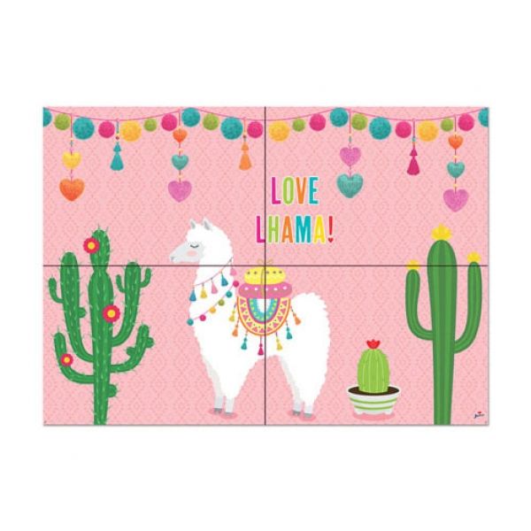 Painel Gigante Love Lhama Junco - Temas Infantis