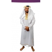 Fantasia Sheik Árabe Branco Adulto Florecida - Fantasias Adultos