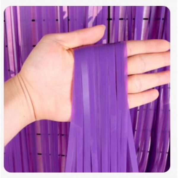 Cortina de Ráfia Fosca Roxa 1m x 2m - Decoração de Festas