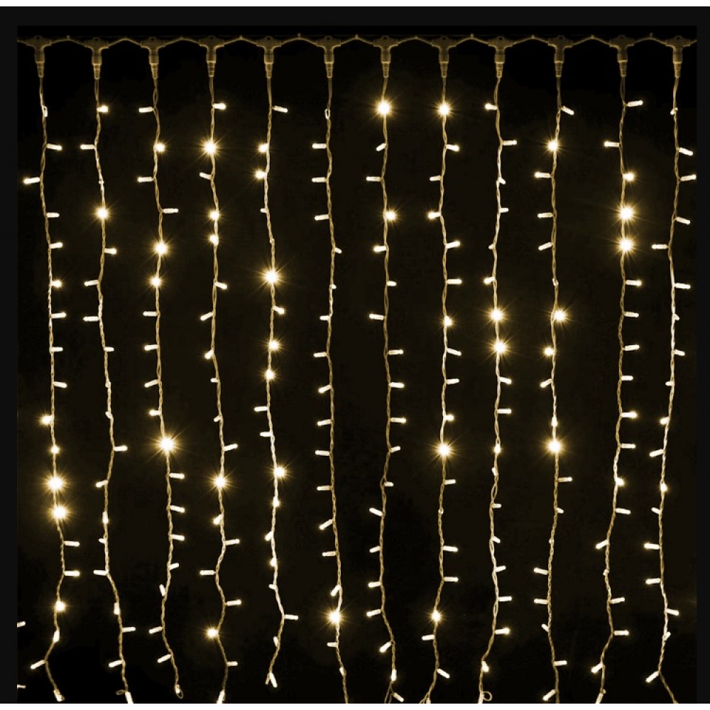 Pisca Cortina 900 Led 4x3 Metros Branco Quente 220V - Natal