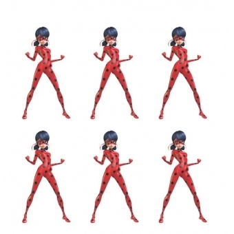 Mini Personagem E.V.A Ladybug c/6 Piffer