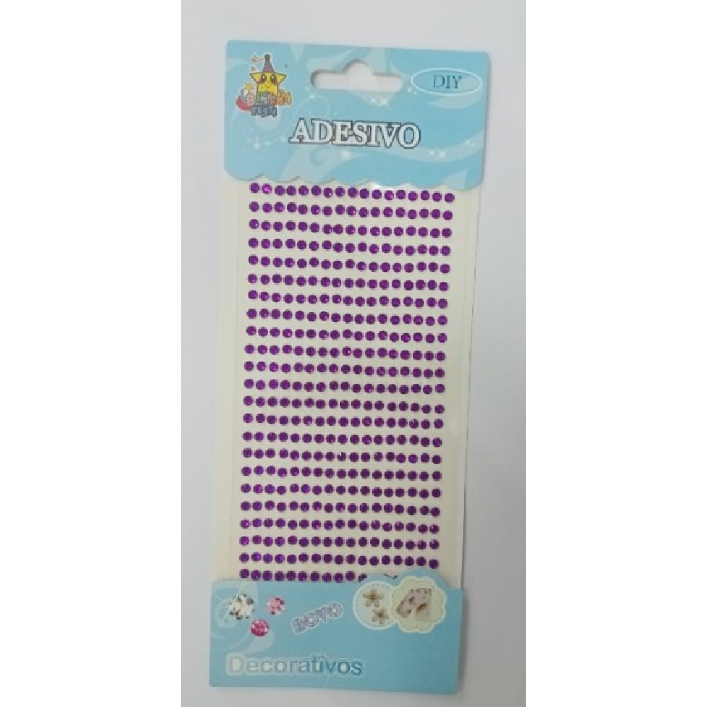 Strass Plástico Roxo Autoadesivo Tamanho 4 c/ 391 - Lembrancinhas