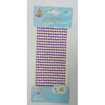 Strass Plástico Roxo Autoadesivo Tamanho 4 c/ 391