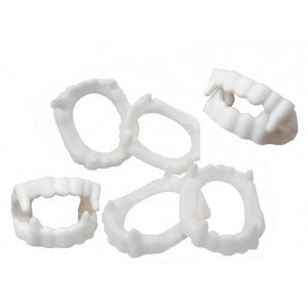 Dentadura de Vampiro Plástica Branca c/12