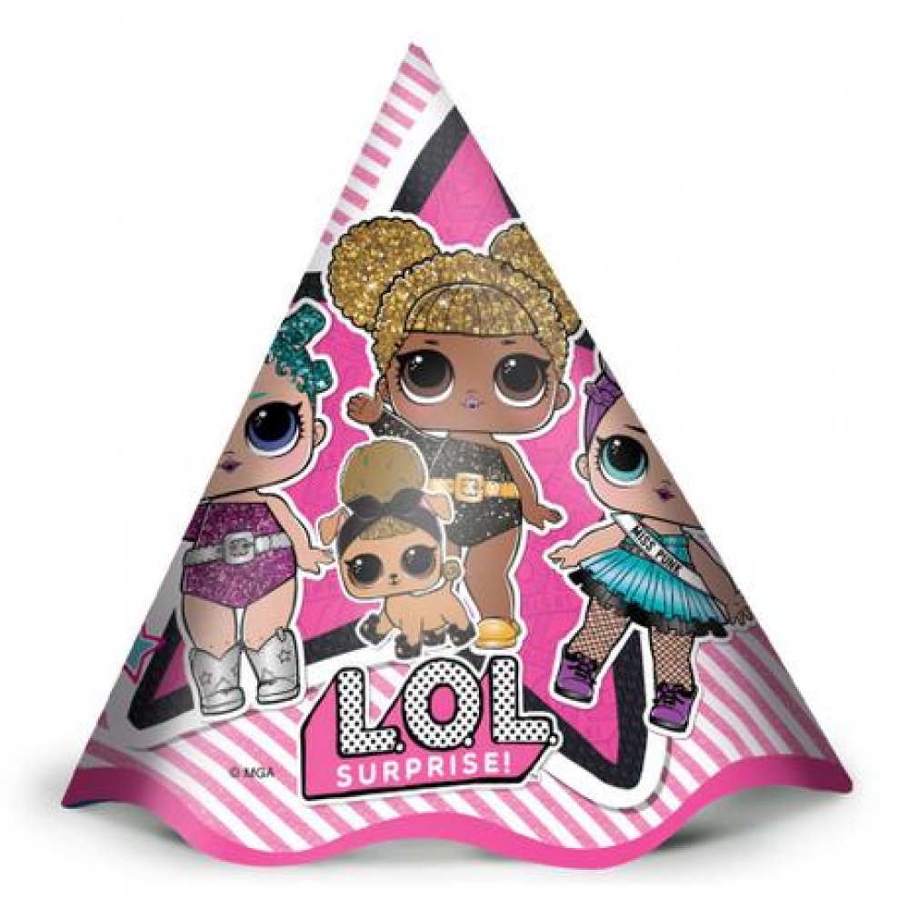 Chapéu Cone Lol Surprise c/12 Regina Festas - Temas Infantis