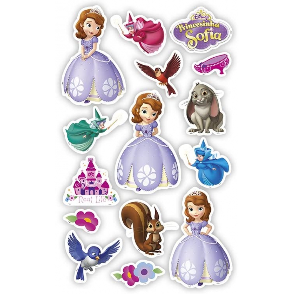 Mini Personagens Decorativos Princesinha Sofia c/15 Regina Festas - Temas Infantis