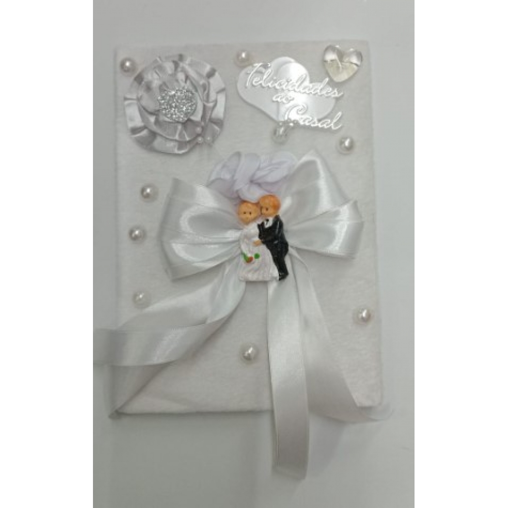 Caderno de Assinaturas de Casamento Branco Modelo 2 Pequeno - Casamento