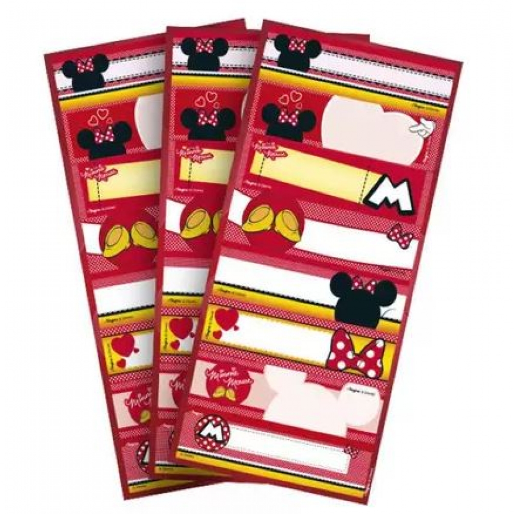 Adesivo Decorativo Retangular Minnie Ícones c/3 Cartelas Regina Festas - Temas infantis