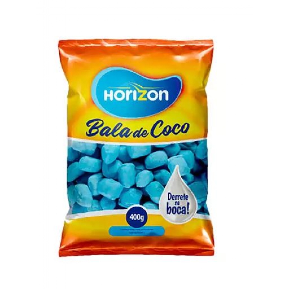 Bala de Coco Tutti Frutti Azul 400g Horizon - Doces