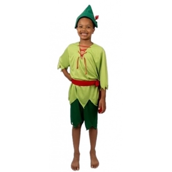 Fantasia Menino da Floresta Peter Pan Infantil Florecida