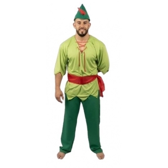 Fantasia Menino da Floresta Peter Pan Adulto Florecida