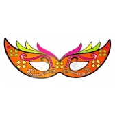 Painel Máscara Gigante Neon Laranja Carnaval Reino das Festas - Carnaval