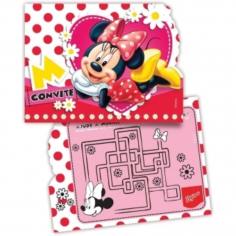 Convite Red Minnie c/8 Regina Festas