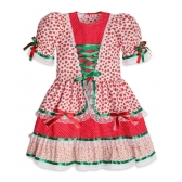Vestido Junino Infantil Morango Com Renda - Fantasias Juninas