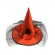 Chapéu de Bruxa Cetim com Flor e Véu Vermelho Adulto - Halloween