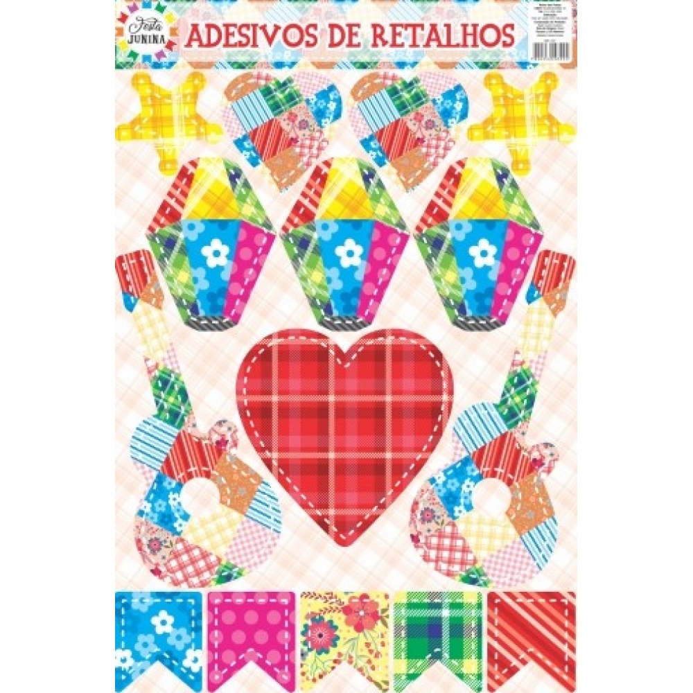 Remendos Adesivos Festa Junina c/15 Reino das Festas - Festa Junina