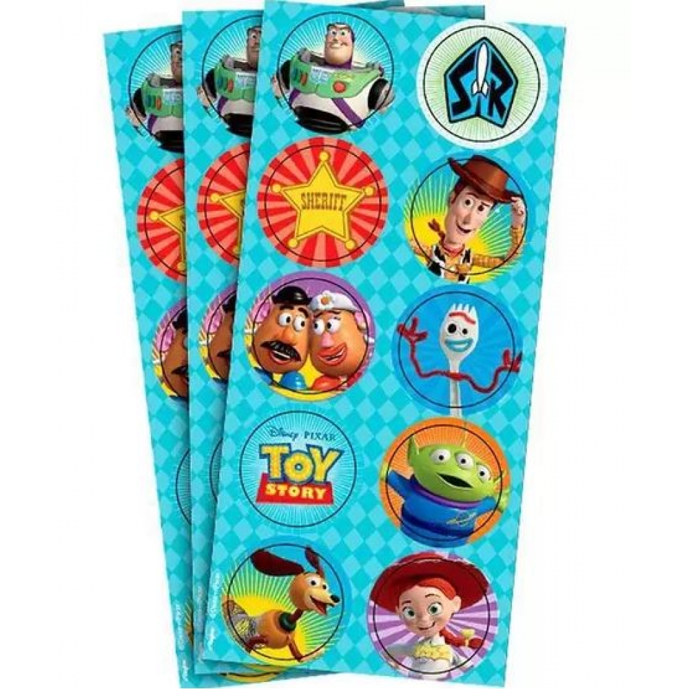 Adesivo Redondo Toy Story 4 c/30 Regina Festas - Temas Infantis