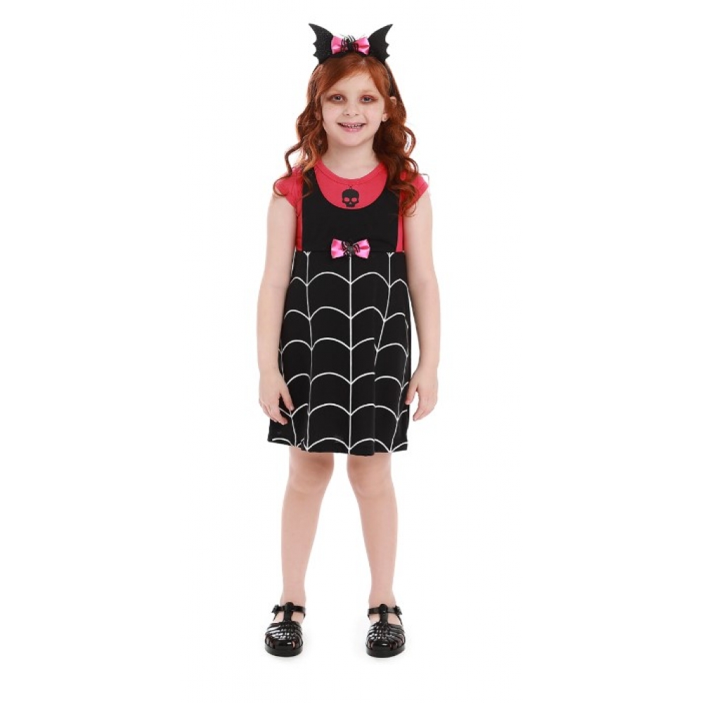 Fantasia Halloween Vampirina Aranha Pink Infantil Muvilê - Fantasias Infantis