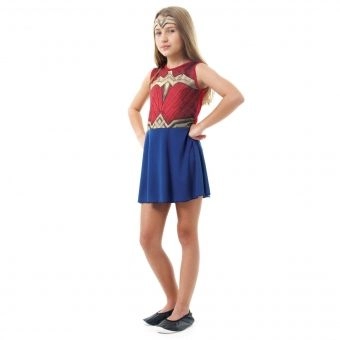 Fantasia Mulher Maravilha Pop Filme Liga da Justiça Infantil Sulamericana