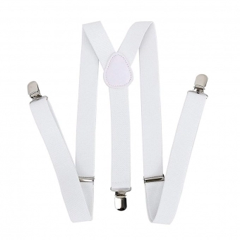 Suspensório Ajustável Bebê Liso Branco