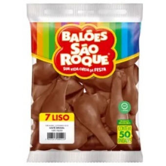 Balão 7 Liso Café Brasil c/50 São Roque