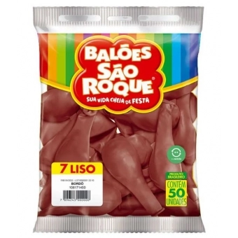 Balão 7 Liso Bordô c/50 São Roque