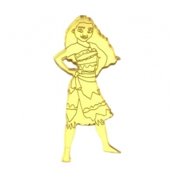 Aplique Acrílico Princesa Havaiana c/10 Dourada