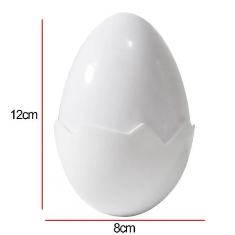 Ovo Acrílico Branco 12cm Unidade - Páscoa