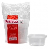 Pote Redondo c/ Tampa 200ml c/24u Prafesta - Descartáveis