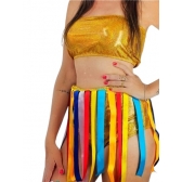 Saia de Carnaval Fitas Adulto Colorida - Carnaval