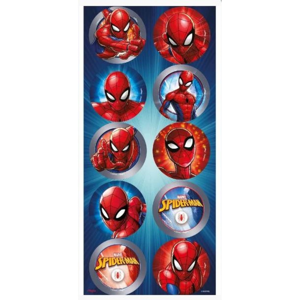 Adesivo Redondo Spider man c/30 Regina Festas - Temas Infantis