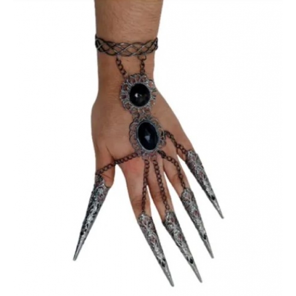 Luva Halloween Feminina Com Unhas de Metal - Acessórios para fantasia