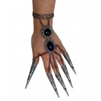 Luva Halloween Feminina Com Unhas de Metal