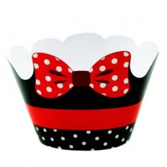 Cupcake Wrapper Minnie Laço Vermelho c/12