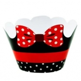 Cupcake Wrapper Minnie Laço Vermelho c/12 - Temas Infantis