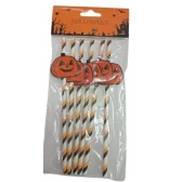 Canudo de Papel Halloween Abóbora c/6 - Halloween