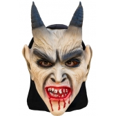 Máscara Látex Chifrudo Capuz Spook - Máscaras de Terror