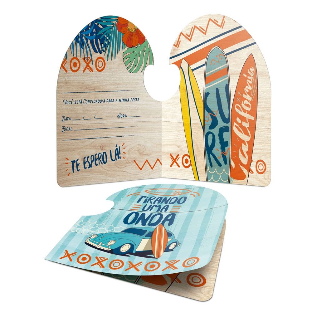 Convite Surf c/8 Junco - Temas Infantis