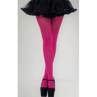 Meia Calça Lisa Pink Neon Adulto