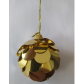 Enfeite Bola Natalina Lantejoula Dourada 6cm - Natal