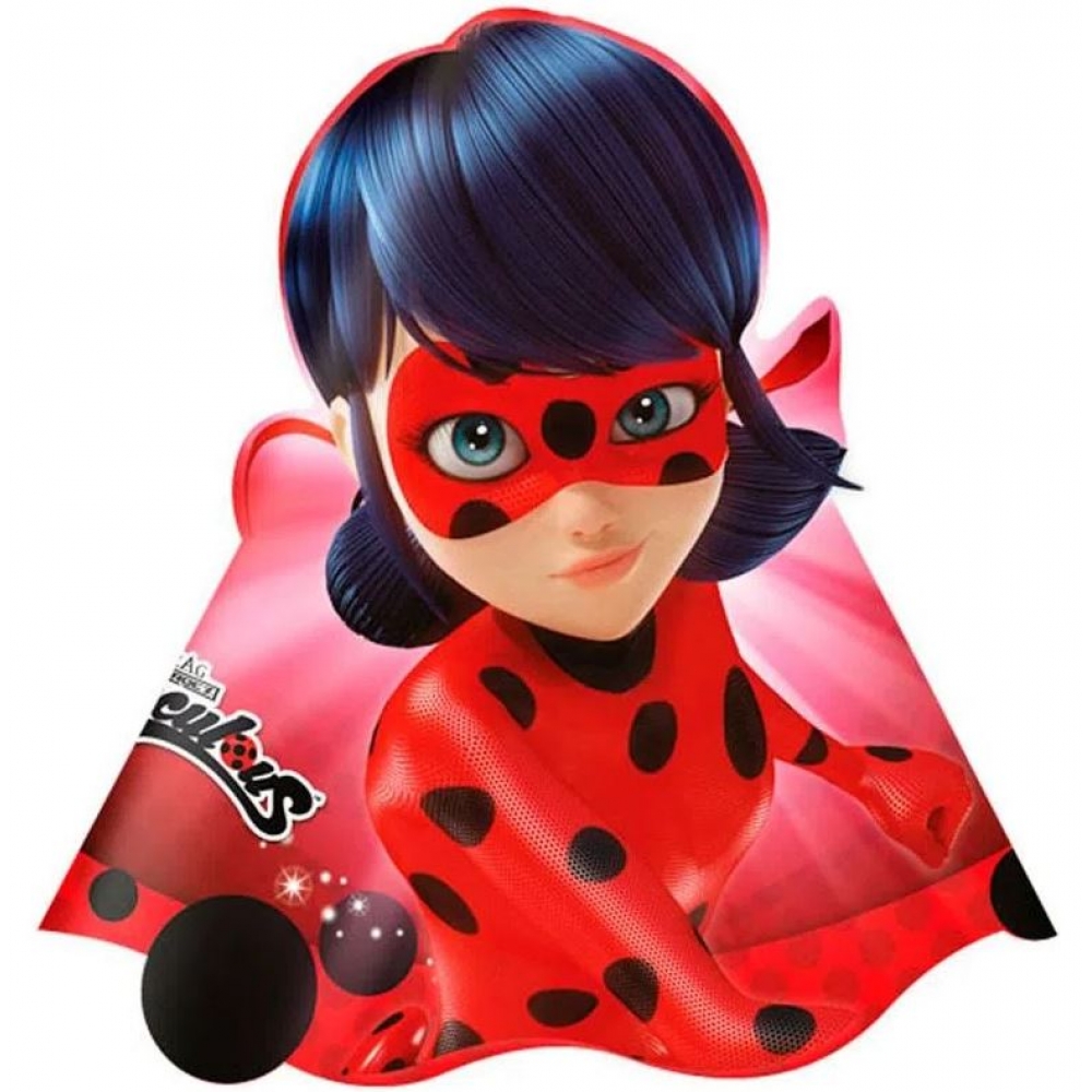 Chapéu Cone Miraculous Ladybug c/12 Regina Festas - Temas Infantis