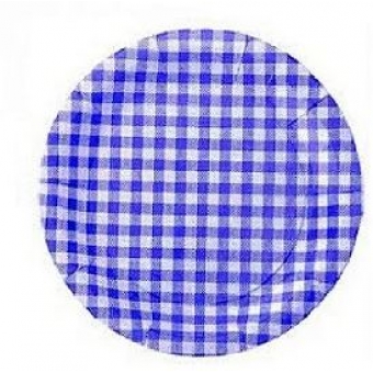 Prato Redondo Xadrez Azul Escuro c/8 Kaixote