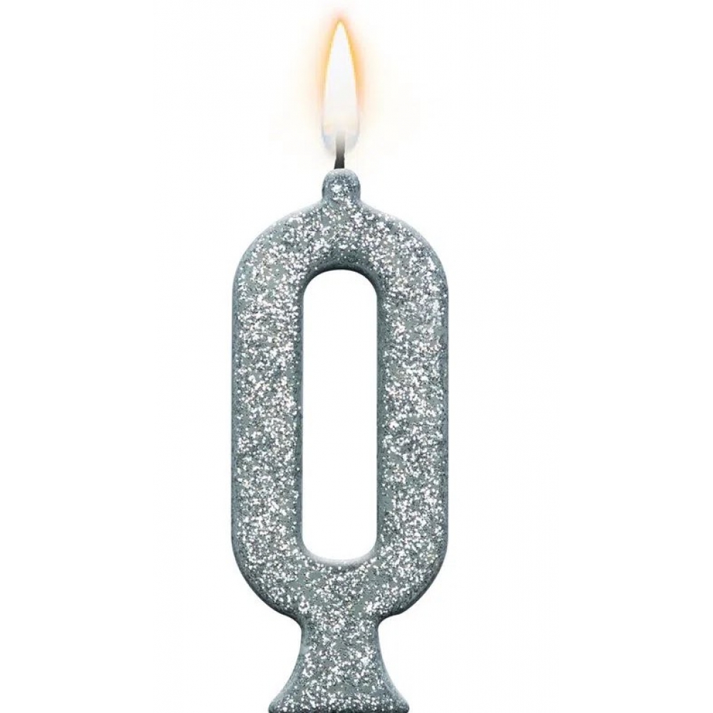 Vela Parabéns Glitter Prata Regina Festas - Velas